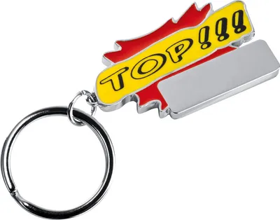 Produktbild von Metall Schlüsselanhänger "Top!!!" / Farbe: rot