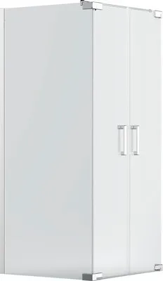 Produktbild von Jungborn Duschtür mit Seitenwand SETTE Pendeltür rechts Seitenwand links 80 x 75 cm Profilfarbe chrom Klarglas mit schmu