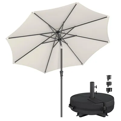 Produktbild von SONGMICS Terrassenschirm 300 cm, UV-Schutz UPF 50+, Sonnenschirm klappbar mit Kurbel, für Balkon, Pool, ohne Ständer, beige