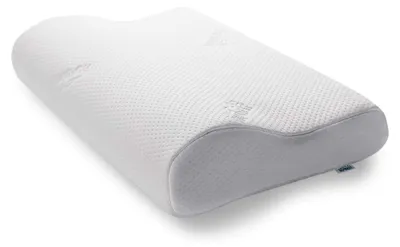 Produktbild von Schlafkissen aus Memory Foam, ergonomisches Nackenstützkissen für Seiten- und Rückenschläfer, festes Liegefühl, M (50 x 31 x 10/7 cm), Weiß