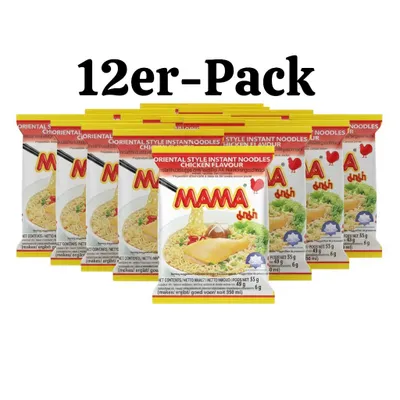 Produktbild von 12er-Pack MAMA Instantnudeln Huhn Halal 55g