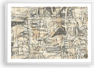 Produktbild von Gerahmtes Poster - Weißer Rahmen - Graffiti Kritzeleien Zeichnen - 70x50 cm - Wand Bild - Wanddeko - Wandbilder - Kunstposter - Wandposter - Bilderrahmen - Bilder - Kunstdruck - P2WAA70x50-5047
