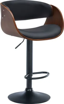 Produktbild von Barhocker Portmore Kunstleder schwarz walnuss/schwarz