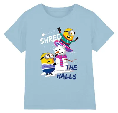 Produktbild von Minions - "Shred The Halls" T-Shirt für Kinder TV37087 (140-146) (Hellblau)