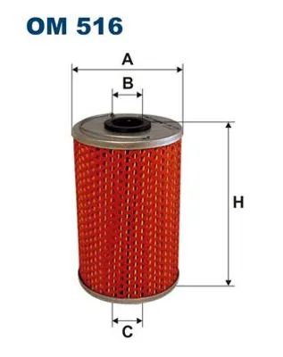 Produktbild von FILTRON Ölfilter Filtereinsatz OM 516, Höhe 133 mm, Außendurchmesser 82 mm