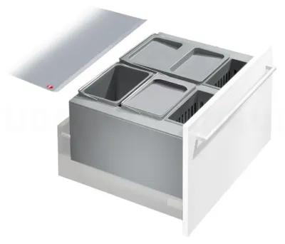 Image de Hailo Collecteur de déchets 3630601 XX Inset Rehausse XXL 2x 8,5 + 2x 4,1 + 18 litres