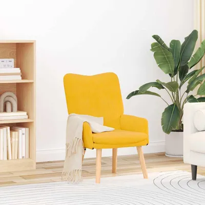 Zdjęcie produktu dla Fotel relaksacyjny jasnożółty 63 x 67 x 94 cm tkanina