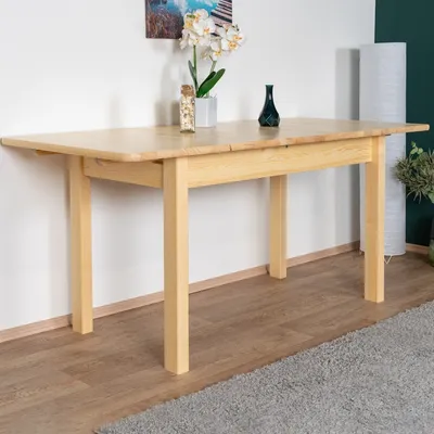 Produktbild von Ausziehbarer Esstisch aus massivem Kiefernholz, 80 cm breit, 140-170 cm lang, 80 cm hoch
