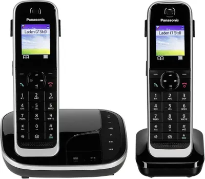 Immagine prodotto di Panasonic KX-TGJ322GB - Telefono cordless - Segreteria telefonica con ID chiamante - DECT - Nero + cornetta aggiuntiva