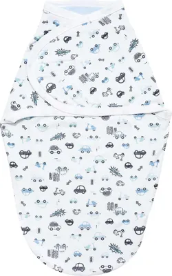 Produktbild von Neugeborene Trikot Wickeltuch - Blue Cars