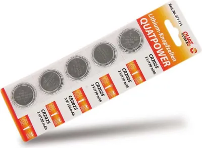 Produktbild von Lithium-Knopfzellen QUATPOWER, CR2025, 5 Stück