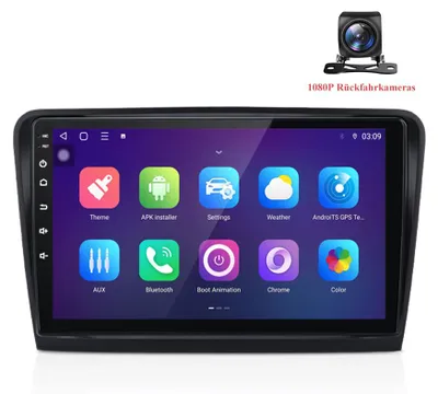 Obrázok produktu pre 10-palcové autorádio s Androidom pre model Škoda Superb II Kombi 3T (2008-2013), s bezdrôtovým CarPlay a Android Auto, 8-jadrový procesor, 6+128 GB pamäte, DSP, 4G LTE, vrátane 1080P cúvacej kamery a GPS