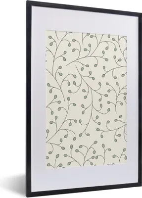 Produktbild von MuchoWow® MuchoWow® Gerahmtes Poster Muster - Natur - Zweig 40x60 cm - Poster mit zchwarzem Bilderrahmen - Poster in Rahmen