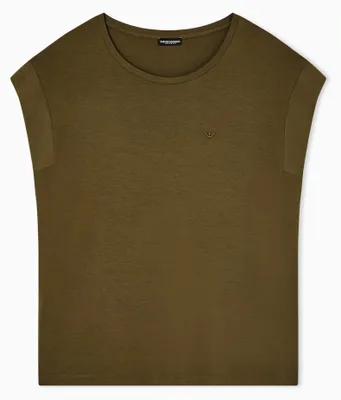 Productafbeelding van Damen Viskose Ronde Hals T-shirt, Groen, Maat XL