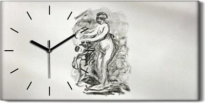 Produktbild von Dekor Leinwand Uhr Wandbilder Geräuschlos 60x30 Zeichnung Skizze Alte Kunst - schwarze Hände