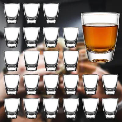 Shotglas-Set 24er, 35 ml, schwerer Fuß, Glas, spülmaschinenfest
