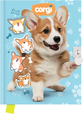 Produktbild von Tagebuch mit Vorhängeschloss 80k 14x18 cm Corgi