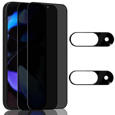 Zdjęcie produktu dla 2-pak Google Pixel 9 Szkło ochronne na ekran Privacy & 2-pak ochrona obiektywu - Szkło hartowane 9H - Super jakość 3D