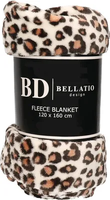Obrázek produktu pro Fleecová deka s leopardím vzorem, rozměry 120 x 160 cm, materiál: plyšová fleecová tkanina, vhodná do interiéru