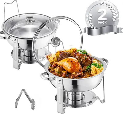 Image de Chafing Dish Buffet Set, pack de 2, facile à nettoyer, pack de 4