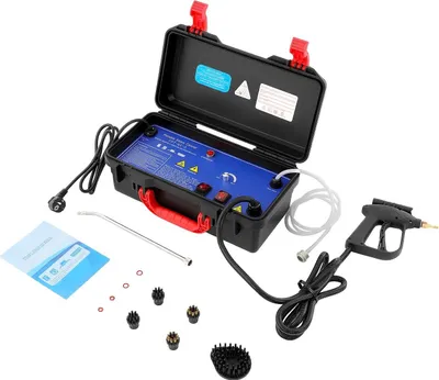 Produktbild von Dampfreiniger - Hand-Dampfreiniger - 3000 W - 2–3,5 bar - Dampfschlauch 2,8 m - LED-Licht - Mehrere Bürsten - 220 V - Schwarz