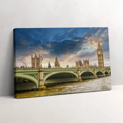 Produktbild von Londoner Architekturlandschaft – Leinwandbild Wandbild – 60x40 cm – Leinwandbilder – Wandbilder – Schlafzimmer – Flur