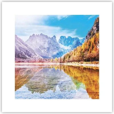 Produktbild von Poster - Poster ohne Rahmen - Herbst Landschaft Berge - 30x30 cm - Wand Bild - Wanddeko - Wandbilder - Kunstposter - Wandposter - Bilder - Kunstdruck - Wanddekoration - Wandbild - P2XAC30x30-4624