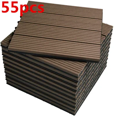 Produktbild von DazHom WPC Terrassenfliesen, 30x30x3 cm (Einzelstück), Braun, Klicksystem, Holzoptik, für Außen- & Innenbereich, wartungsfrei, feuerfest & feuchtigkeitsbeständig