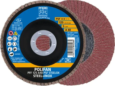 Produktbild von PFERD 67644125, 12,5 cm, 2,22 cm, 12200 RPM, 40 g, 10 Stück(e)