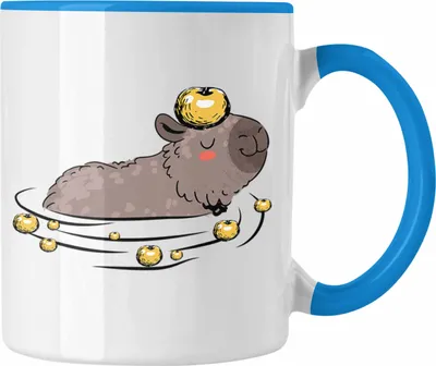 Produktbild von Trendation - Tasse mit Capybara-Motiv Geschenk für  Capybara Liebhaber (Blau)
