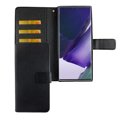 Image de Étui de protection pour téléphone Samsung Galaxy Note 20 Ultra, type coque rabattable avec porte-cartes, de couleur noire