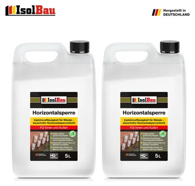 IsolBau Horizontalsperre 10 L Kellerabdichtung Verkieselung Wand Trockene