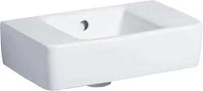 Produktbild von Handwaschbecken Renova Compact ohne Hahnloch, mit berlauf 400 x 250 mm wei