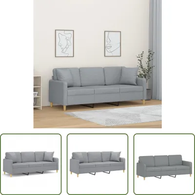 Produktbild von The Living Store 3-Sitzer-Sofa mit Zierkissen Hellgrau 180 cm Stoff