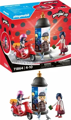 Immagine prodotto di PLAYMOBIL 71864 Coccinella magica e gatto nero Scooter di Marinetta