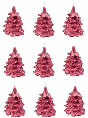 Produktbild von Drobo Weihnachtskerzen Tannenbaum 10cm 9 Stück Rot