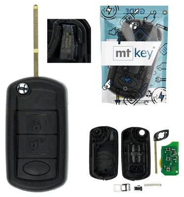 Produktbild von Funk Schlüssel Klappschlüssel 434MHZ +Transponder ID46 PCF7935 +Rohling HU92 R 3 Tasten kompatibel mit Land Rover Discovery II L319 06-09 Range Rover 06-10 Range Rover Sport 06-11 Autoschlüssel