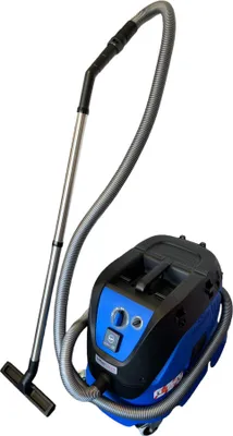 A wet/dry vacuum cleaner is shown against a white background.