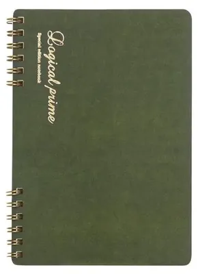 Produktbild von Notizbuch im A5-Format, "Logical Prime", mit kariertem und liniertem Papier, grün – Nakabayashi