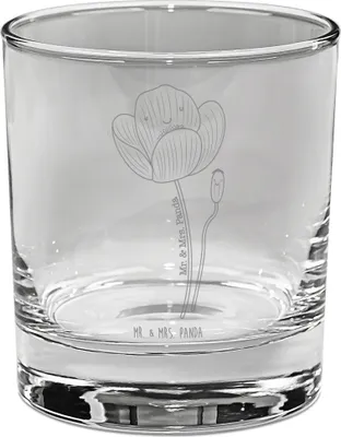 Produktbild von Mr. & Mrs. Panda Tumbler Blume Mohnblume - Transparent - Geschenk, Glas für Gin, Motivation, gravur, Cocktailglas, Religion, Garten, Glaube, Mohn, Respekt