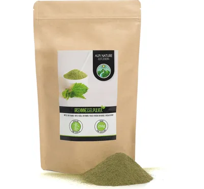 Produktbild von Brennesselpulver (250g), Brennessel gemahlen, 100% naturrein, schonend getrocknet und gemahlen, natürlich ohne Zusätze, vegan, Brennnesselpulver, Brennesselblätter gemahlen