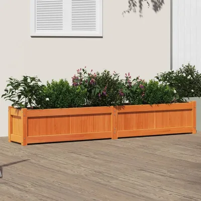 Image de Maison Exclusive - Bac à plantes brun cire 180x31x31 cm Bois massif Pin