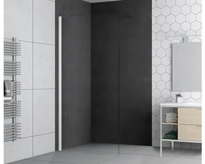Produktbild von form&style Duschwand MODENA 120 x 195 cm Profil weiß matt Klarglas schmutzabweisende Glasbeschichtung