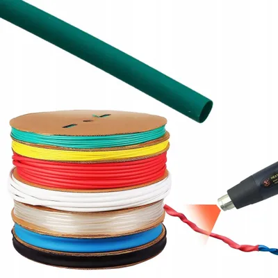 Produktbild von Rosfix Schrumpfschlauch – Grün 22mm 1m | 2:1 Schrumpfverhältnis, selbstverlöschend | Elektronik, Telekommunikation, Automobilindustrie