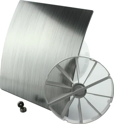 Produktbild von Wohnraumlüfter Lüfter Deckenlüfter Ventilator Badventilator Badlüfter Wandlüfter Kugellager Rückstauklappe Leise Ø 100 mm Feuchtigkeitssensor Silber gebürstet
