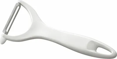 Produktbild von Tescoma 420104, Gemüse, Y-Schäler, Edelstahl, Edelstahl, Weiß, Kunststoff, Aufhängeloch