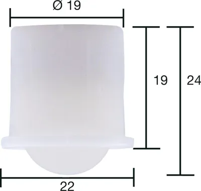 Produktbild von Kugelrolle 0 soft ø 19 mm,Tiefe 19 mm, Kunststoff weiß
