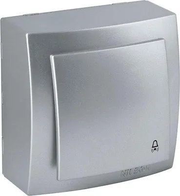 Produktbild von Klingeltaster Silber Aluminium-Optik – Aufputz IP20 Innen – Themis