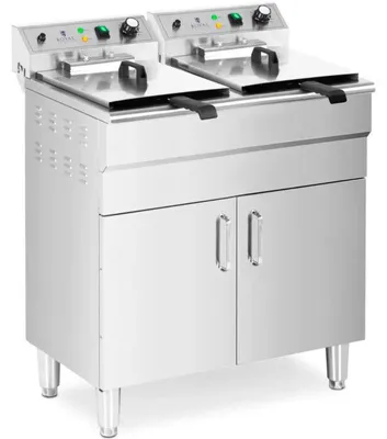 Produktbild von Doppeltank-Fritteuse – Professionelle Fritteuse – 26 Liter Fassungsvermögen – 10000 Watt Leistung