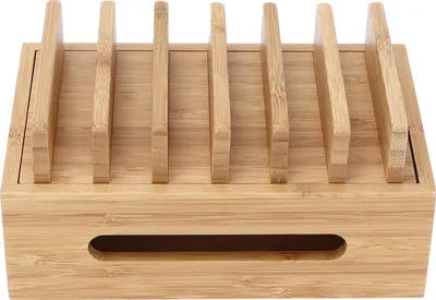 Produktbild von Bambus-Holz-Handyhalterung Tragbare Aufbewahrungsbox für Tablet-Computer für das Homeoffice